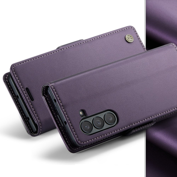 CASEME flip case for Samsung Galaxy Z Fold6 5G, Litchi Wallet, purple
