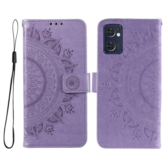Flip case for Oppo Reno7 5G, Mandala, purple