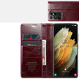 CASEME flip case for Samsung Galaxy S21 Ultra 5G, Waxy Textured, red
