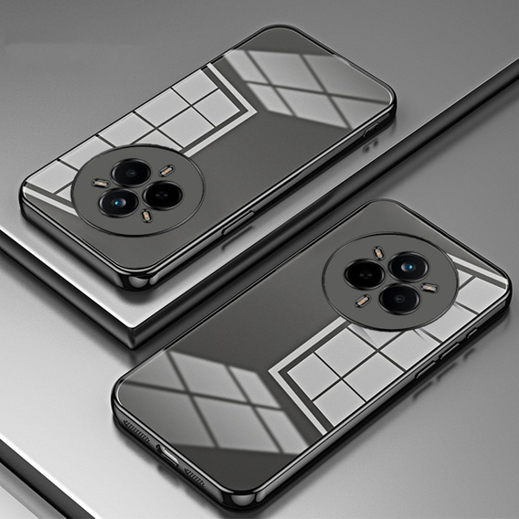 The case for Realme 14 Pro 5G, Electroplating Frame, transparent / black