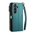 Case CASEME for Samsung Galaxy A55 5G, RFID Leather Wallet, with shoulder strap, green