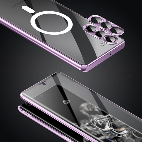 Magnetic Dual Glass MagSafe case for Samsung Galaxy S24+ Plus, purple