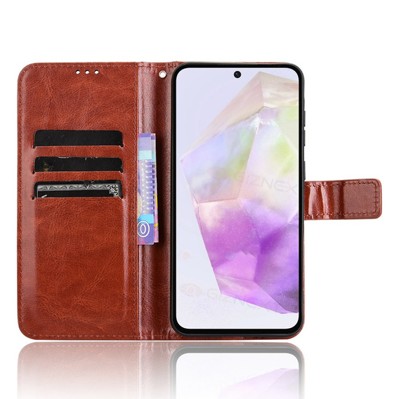 Flip case for Samsung Galaxy A36, Crazy Horse Wallet, brown