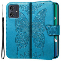 Flip case for Motorola Moto G54 5G, Butterfly, blue