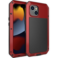 Case for iPhone 15, armoured, with integrated glass, red