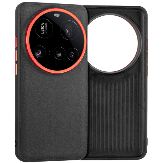 Leather case for Xiaomi 15 Ultra, leather hybrid, black