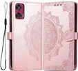 Flip case for Motorola Edge 50 Fusion 5G, Mandala, pink
