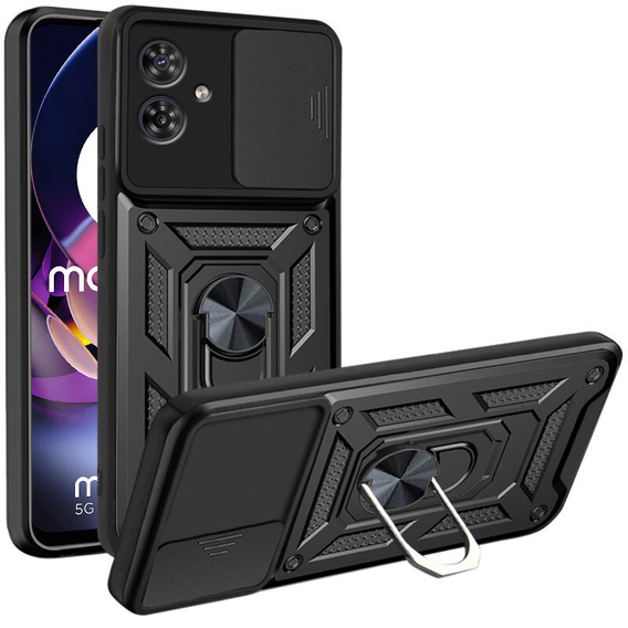 Case for Motorola Moto G54 5G, CamShield Slide, black
