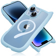 Case for iPhone 13 / iPhone 14, for MagSafe, Cute Cat, blue + Screen Glass