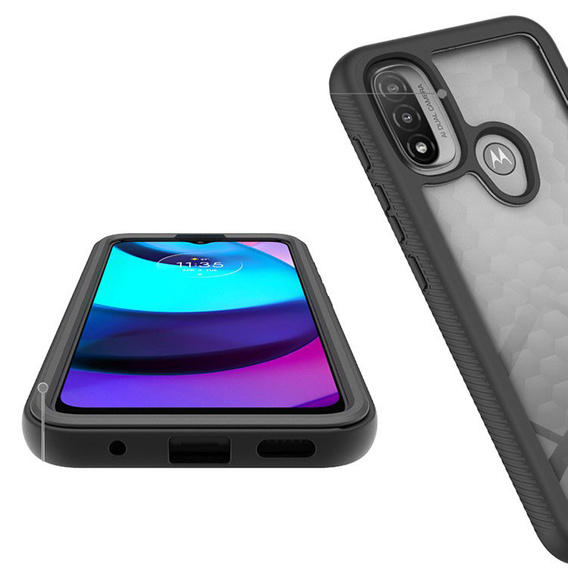Case for Motorola Moto E20, Shockproof, with film, blue
