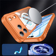 Shockproof case with glass, for MagSafe for iPhone 17 Pro Max, orange