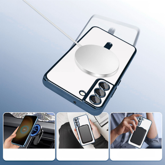 Case for Samsung Galaxy S22, Electro MagSafe, dark blue + Screen Glass