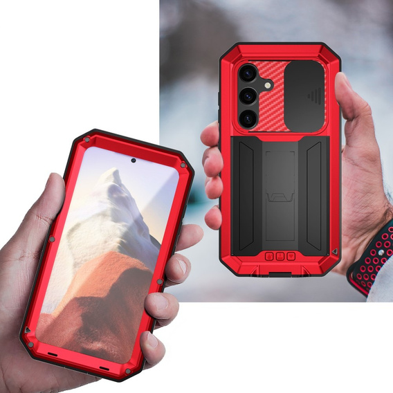 Armored case for Samsung Galaxy S25, R-JUST, red