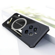 Case for Realme 12 Pro 5G / 12 Pro+ 5G, with magnetic sheet, transparent / black