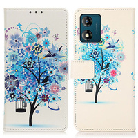 Flip case for Motorola Moto E13, Wallet Tree, blue