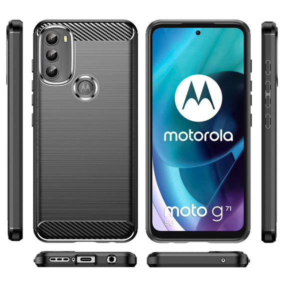 Case for Motorola Moto G71 5G, Carbon, black