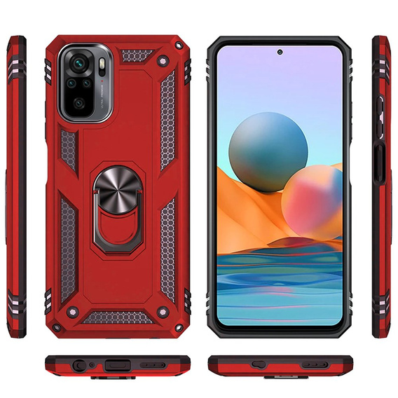 Armor Case for Xiaomi Redmi Note 10 / 10S, Nox Case Ring, red