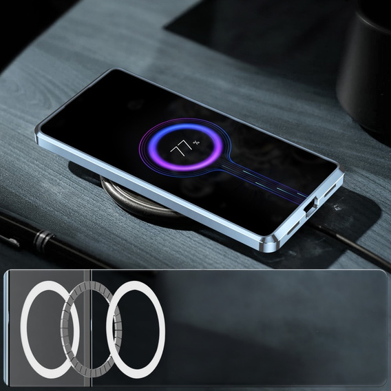 Camera Protection Case for Samsung Galaxy S24+ Plus, CamShield MagSafe, transparent / blue