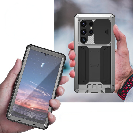 Armored case for Samsung Galaxy S25 Ultra, R-JUST, silver