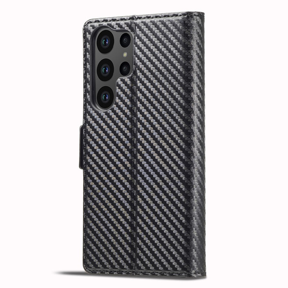 Flip case for Samsung Galaxy S23 Ultra, Carbon LC.IMEEKE, black