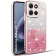 Case for Motorola Moto G86 5G, Glitter Flower, pink rose gold