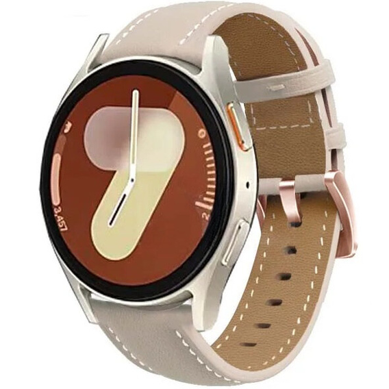 Universal Leather Strap 20mm, Beige