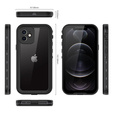 IP68 Waterproof Case for iPhone 12, Redpepper, black
