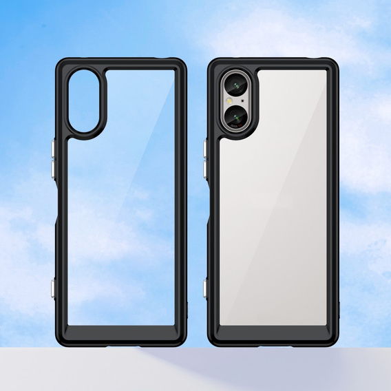 Case for Sony Xperia 5 V, Fusion Hybrid, transparent / black