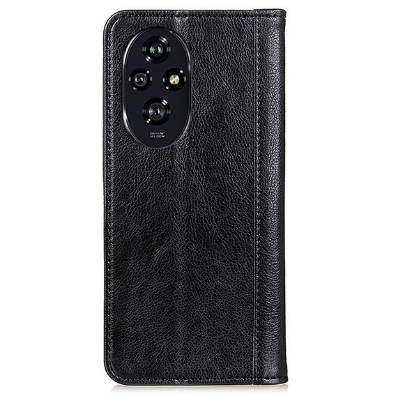 Flip case for Honor 200 Pro 5G, Split Leather, black