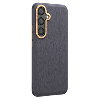 Leather case for Samsung Galaxy S25, leather hybrid, grey