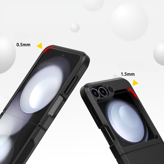 Armored Case for Samsung Galaxy Z Flip7 FE / Z Flip6, Armor Shockproof, black