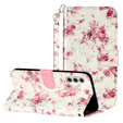 Flip case for Samsung Galaxy A35 5G, Wallet, Roses white