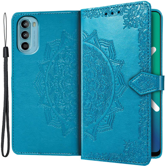 Flip case for Motorola Moto G52 / G82 5G, Mandala, blue