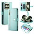 Flip case for Xiaomi 14T, Wallet Zipper Pocket, green