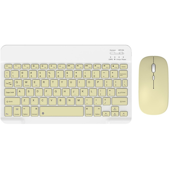 Wireless keyboard and Bluetooth mouse set for Android/Windows, yellow