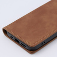 Case for iPhone 15, ERBORD Vintage, wallet with flap, brown