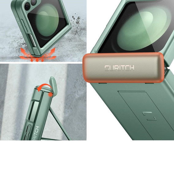 Case for Samsung Galaxy Z Flip 5, Suritch Full Body, green
