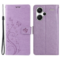 Flip case for Xiaomi Redmi Note 13 Pro+, Butterfly, purple