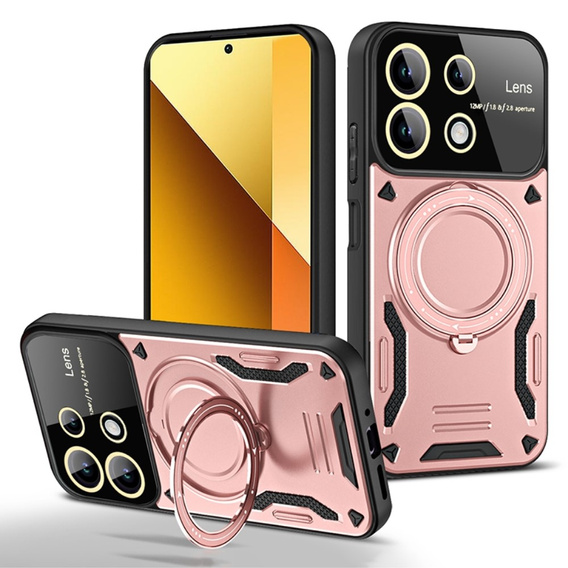 BENKS Kevlar Case for Xiaomi Redmi Note 13 Pro 4G / Xiaomi Redmi Note 14S / Xiaomi Poco M6 Pro 4G, for MagSafe, Carbon Fiber, pink