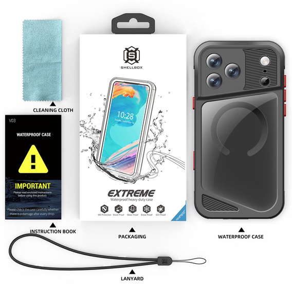 SHELLBOX GTM IP68 waterproof case with MagSafe for iPhone 17 Pro Max