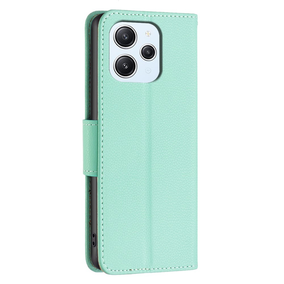 Flip case for Xiaomi Redmi 12 4G, Wallet Litchi Magnet, green