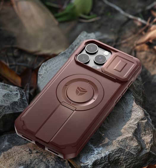 Armored case for iPhone 16 Pro Max, Dexnor CamProtect MagSafe, red