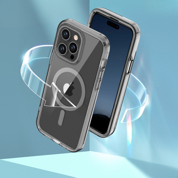 Case for iPhone 16 Pro Max, Shockproof Hybrid, with screen film, for MagSafe, grey