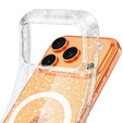 Case for iPhone 17 Pro Max, for MagSafe, glitter - transparent