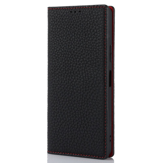 Flip case for Sony Xperia 10 V, Litchi Skin Grain, black