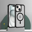 Case with frame for iPhone 15, for MagSafe, transparent / black