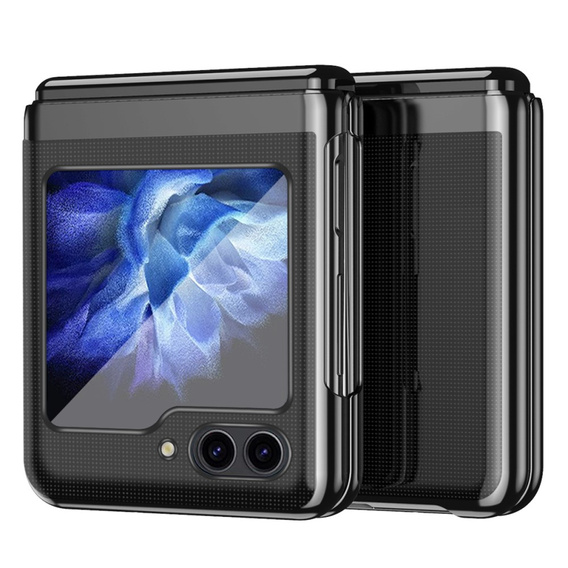 Case for Samsung Galaxy Z Flip7 FE / Z Flip6, PC Case, transparent / black