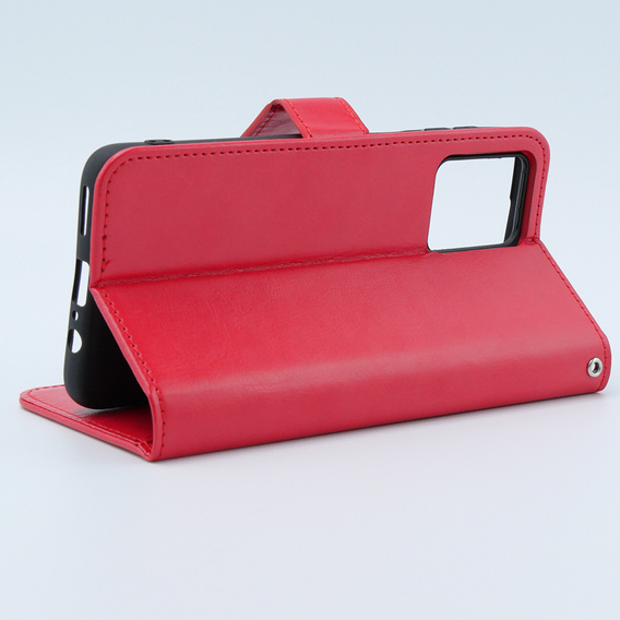 Flip case for Motorola Moto G54 5G, Crazy Horse Wallet, red