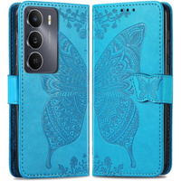 Flip case for Realme 14X / Realme C75, Butterfly, blue