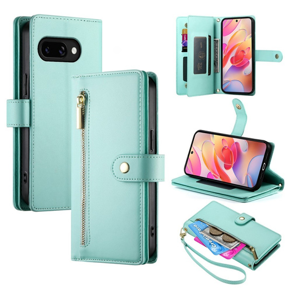 Flip case for Samsung Galaxy A56 5G, Wallet Zipper Pocket, green